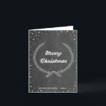 Chalkboard Vintage Merry Christmas Foliage Wreath Holiday Card<br><div class="desc">Clean and Simple Christmas card featuring a foliage Christmas Wreath in snowflake frame. Available as a flat card,  folded card and postcard. Wish you all a Merry Christmas and Happy New Year!</div>