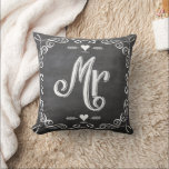 Chalkboard Vintage Modern Mr Groom Pillow<br><div class="desc">Chalkboard Vintage Modern Mr. and Mrs.  Chalkboard Wedding Invitations  Sweet and sassy chalkboard weddings 

 

 

 

 

  Chalkboard Modern Vintage Typography Invitations  


 


 


   




   


  


  


   


     


    


   Sweet and sassy chalkboard weddings Wedding Party T-shirts</div>