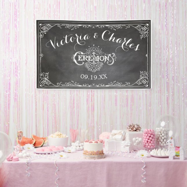 Chalkboard Vintage Typography Wedding Banner (Party)