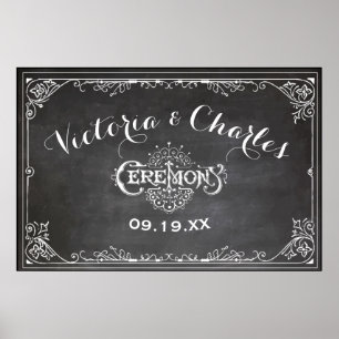 Chalkboard Vintage Typography Wedding Poster