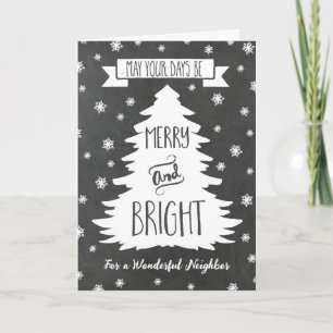 Chalkboard Voisin Joyeuse Carte de Noël