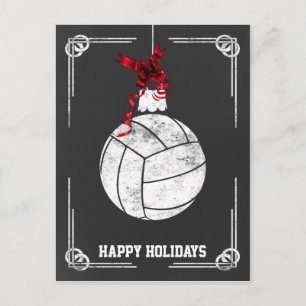 chalkboard volleyball player Christmas Cards
