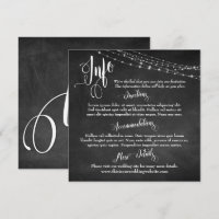 Chalkboard w/ Light Strings, Wedding Info Script