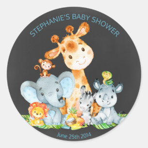 Chalkboard Watercol Cute Jungle Animals Stickers