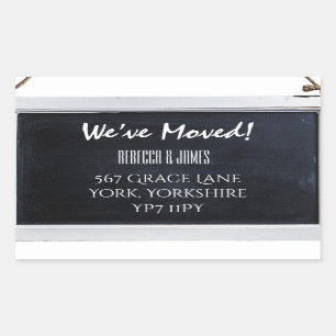 Chalkboard We Have Moved Address Announcement Sticker