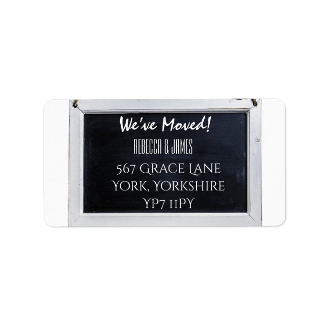 Chalkboard We’ve Moved Address Announcement Label (Front)