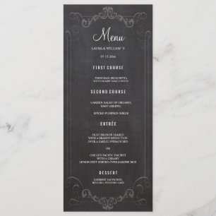 Chalkboard Wedding Dinner Menu Cards