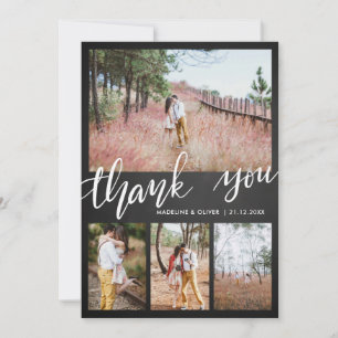 Chalkboard Wedding Four Photos   Thank You Script