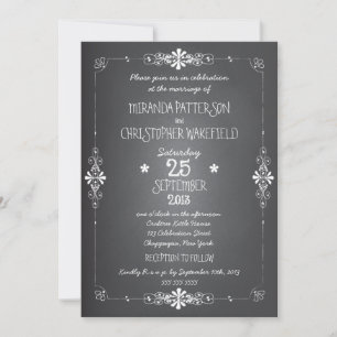 Chalkboard Wedding Invitation with RSVP