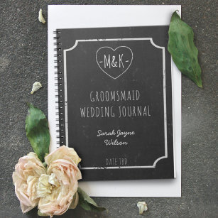 Chalkboard Wedding Journal Bridal Party Notebook