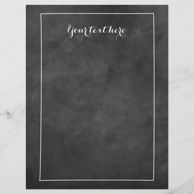 Chalkboard wedding letterhead design with border (Front)