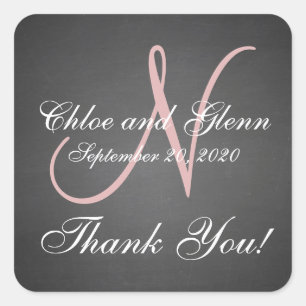 Chalkboard Wedding Personalized Thank You Sticker