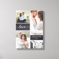 Chalkboard Wedding Photo Collage Love script 