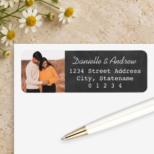 Chalkboard Wedding Photo Return Address