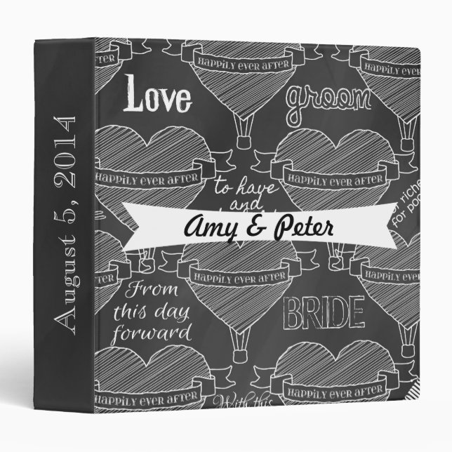 Chalkboard Wedding Planner Binder (Front/Spine)