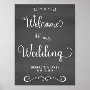 Chalkboard Wedding Reception Sign Print