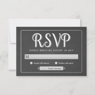 Chalkboard Wedding RSVP - Basic Response Cards