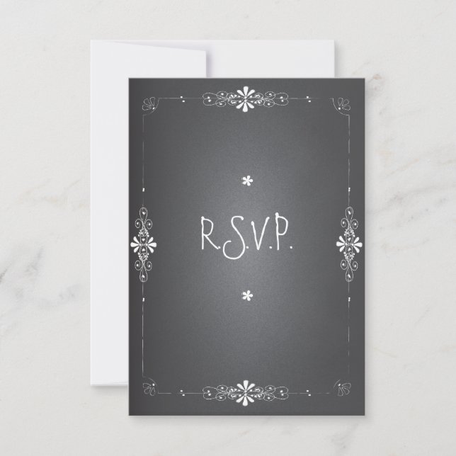 Chalkboard Wedding RSVP Response Card (Front)