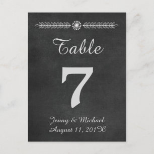 Chalkboard Wedding Table Number Postcard