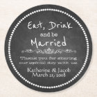 Chalkboard Wedding Thank You Favour Paper Coaster