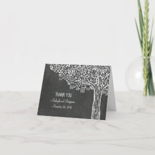Chalkboard Wedding Thank You with Tree Mason Jars Card
