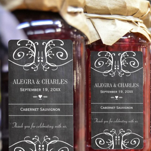 Chalkboard Wedding Wine Label (Creator Uploaded)
