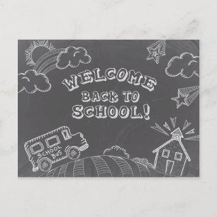 Chalkboard Welcome Back to School Carte postale