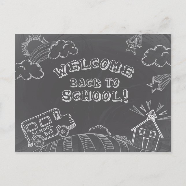 Chalkboard Welcome Back to School Carte postale (Devant)