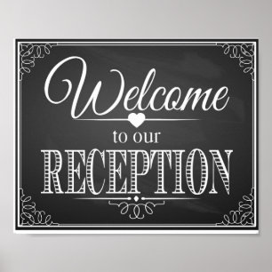 Chalkboard Welcome to our reception print