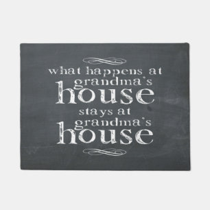 Chalkboard What Happens At Grandma's House Doormat