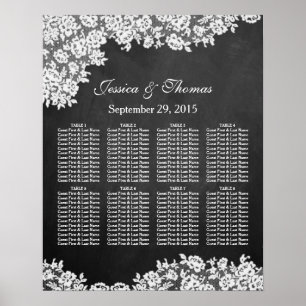 Chalkboard & White Lace Wedding Seating Chart