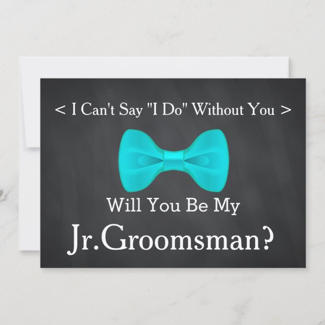 Chalkboard Will You Be my Jr.Groomsman Invitation (Front)