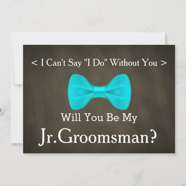 Chalkboard Will You Be my Jr.Groomsman Invitation (Front)