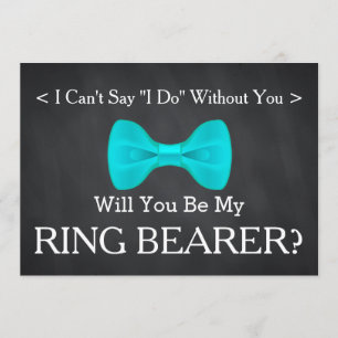 Chalkboard Will You Be my Ring Bearer Invitation