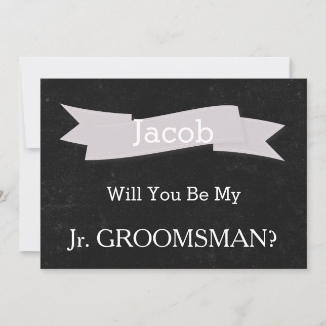 Chalkboard Will You Be Our Jr. Groomsman Invitatio Invitation (Front)