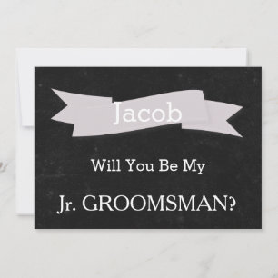 Chalkboard Will You Be Our Jr. Groomsman Invitatio Invitation