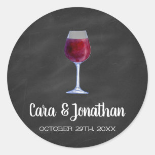 Chalkboard Wine Round Stickers