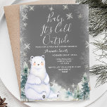 Chalkboard Winter Bear Baby Shower White Snowflake Invitation<br><div class="desc">Chalkboard Winter Bear Baby Shower White Snowflakes invitation</div>