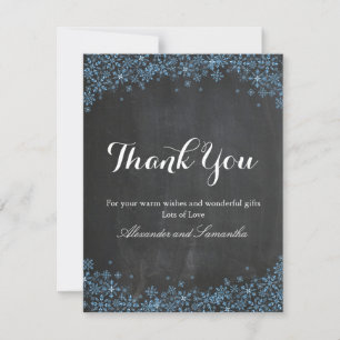 Chalkboard Winter Snowflake Thank You Card
