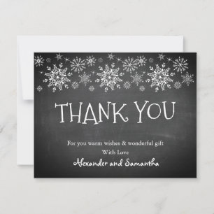 Chalkboard Winter Snowflake Thank You Card