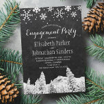 Chalkboard winter wonderland engagement party invitation<br><div class="desc">Chic rustic country winter farmhouse wonderland and snowflakes chalkboard engagement party invitation.                    The invitation is suitable for elegant rustic country mountains destination winter / Christmas engagement parties.</div>