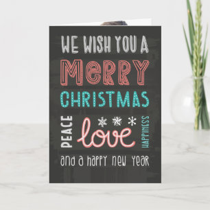 Chalkboard Wishes Photo Greeting Card