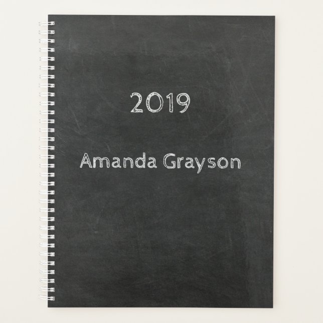 Chalkboard with Custom Date and Name Planner (Front)