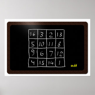 chalkboard with magic square poster