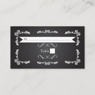Chalkboard with vintage frame wedding place card