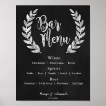 Chalkboard Wreath Bar Menu