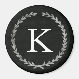 Chalkboard Wreath Monogram Magnet