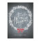 Chalkboard Wreath Red Ribbon Holiday Card