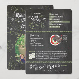 Chalkboard Year in Review Photo Cards - Christmas