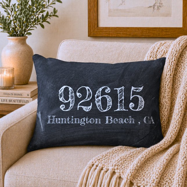 Chalkboard Zip Code  Accent Pillow (Creator Uploaded)